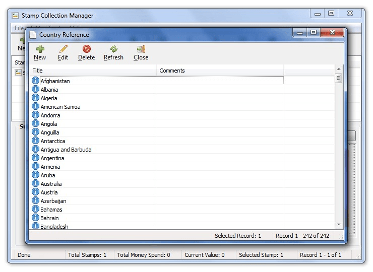 Stamp/Coin/Banknote Collection Manager Cataloging Software PC
